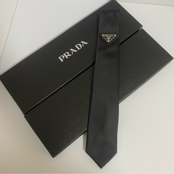 Prada Charcoal Silk Necktie - Picture 1 of 4